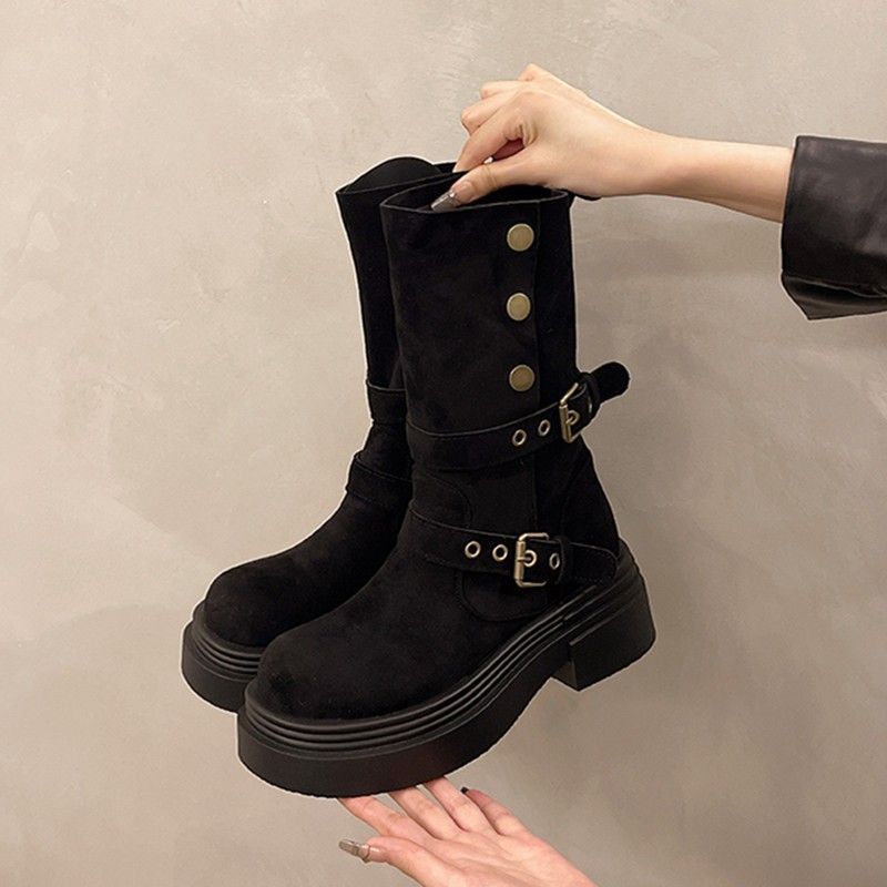 Retro British Style Platform Martin Boots Women's Fashion Small Sweet Cool Short Boots Children's Autumn and Winter New