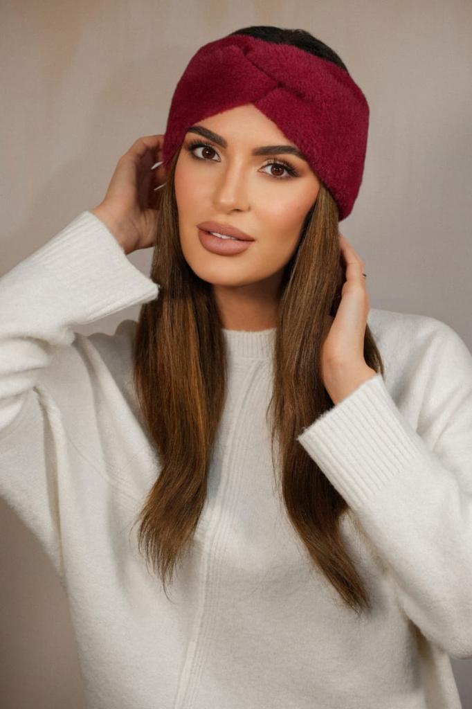 Women' Winter Fluffy Headband Burgundy Kamea - Yoshi