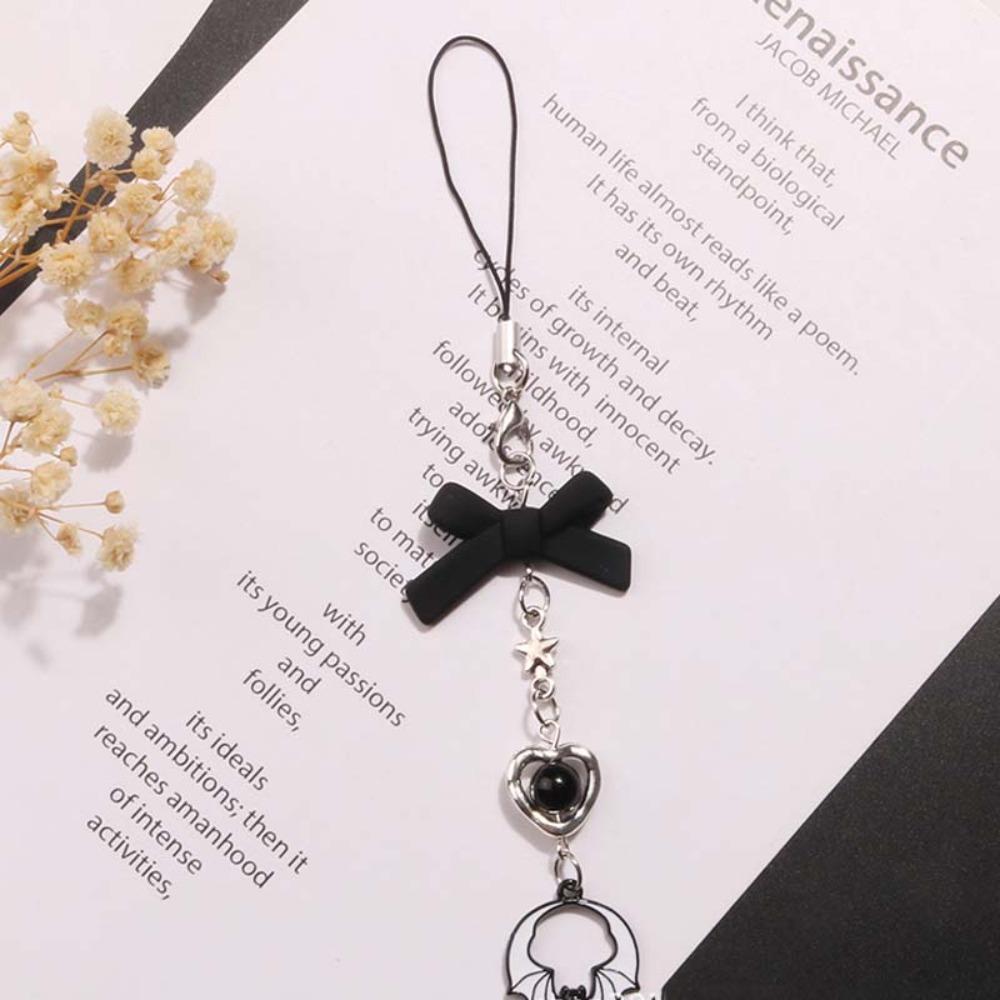 Black Butterfly Y2K Phone Strap Gothic Style Mobile Keychain Lanyard  Women Girls