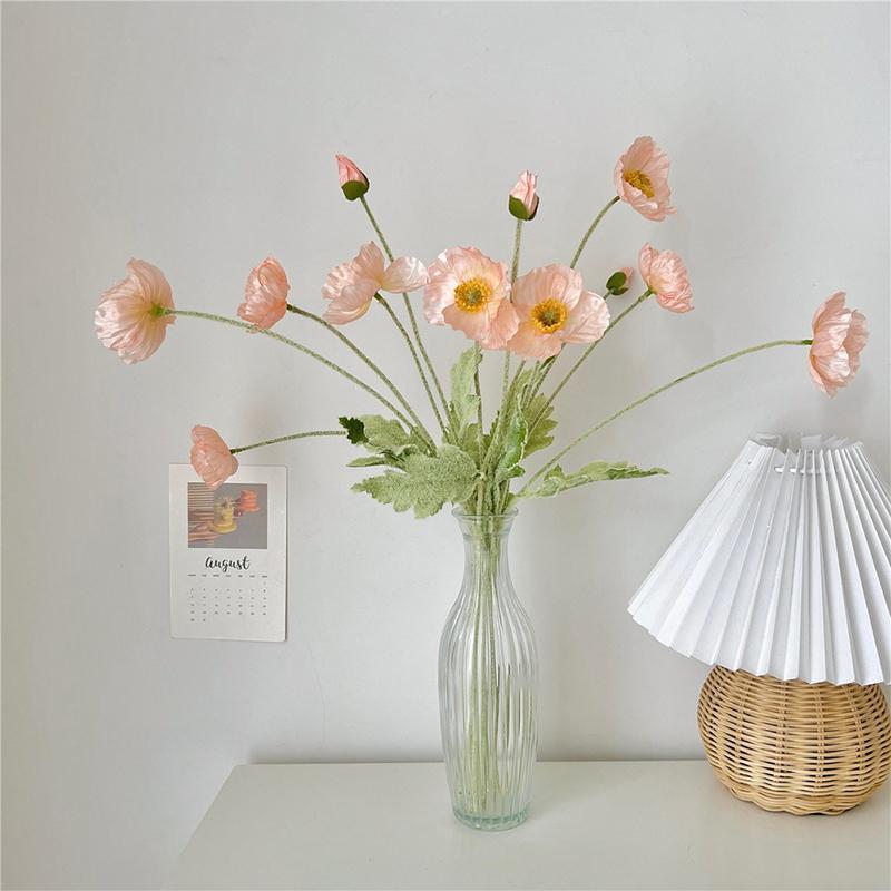 1 букет 4 головки искусственных цветов искусственный шелк кукуруза мак цветок свадебный букет цветов украшение для дома сад вечеринка