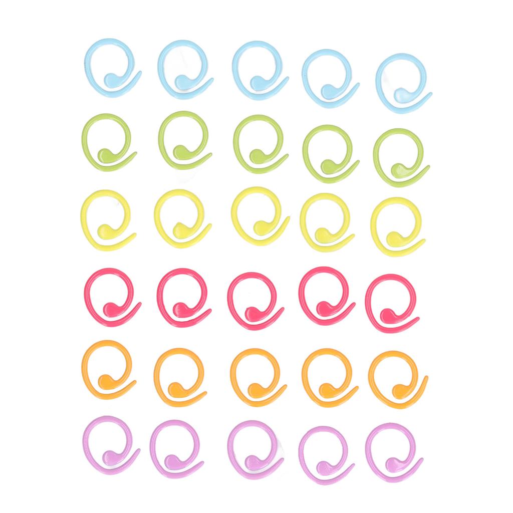 30pcs Knitting Stitch Rings DIY Colorful Stitch Marker Ring Knitting Crochet Markers for Knitting