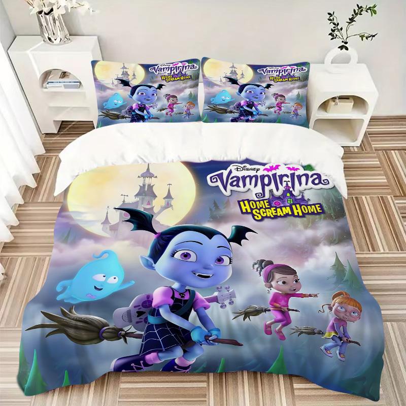 Vampirina'S Halloween Adventure Print 3Pcs Bedding Setduvet Cover With 2 Bedropillowcase Home Birthday Gift