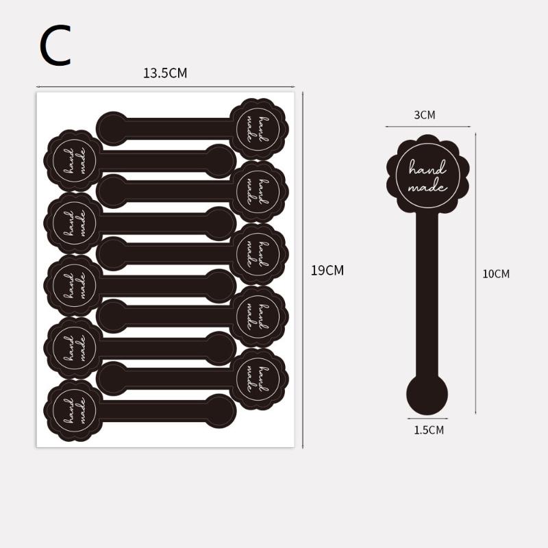 10 Sheets Long Style Self-Adhesive Sticker Cake Packaging Sealing Label Package Box Decoration Diy Tamper-Proof Stickers