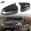 Черная глянцевая накладка на зеркало заднего вида в стиле "бычьи рога" для Mercedes C-Class W204/W176/W212 2007-2014 годов.