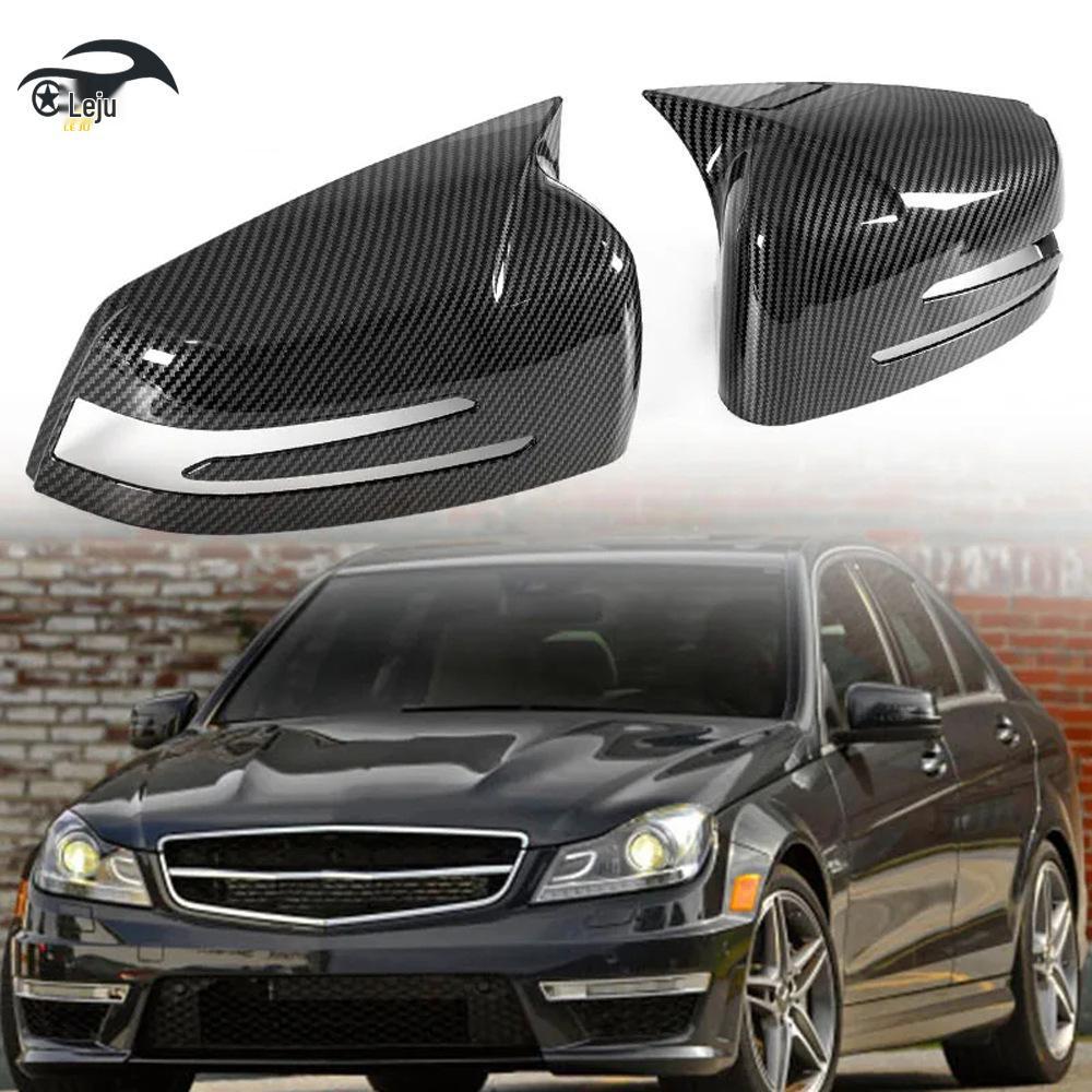 Черная глянцевая накладка на зеркало заднего вида в стиле "бычьи рога" для Mercedes C-Class W204/W176/W212 2007-2014 годов.