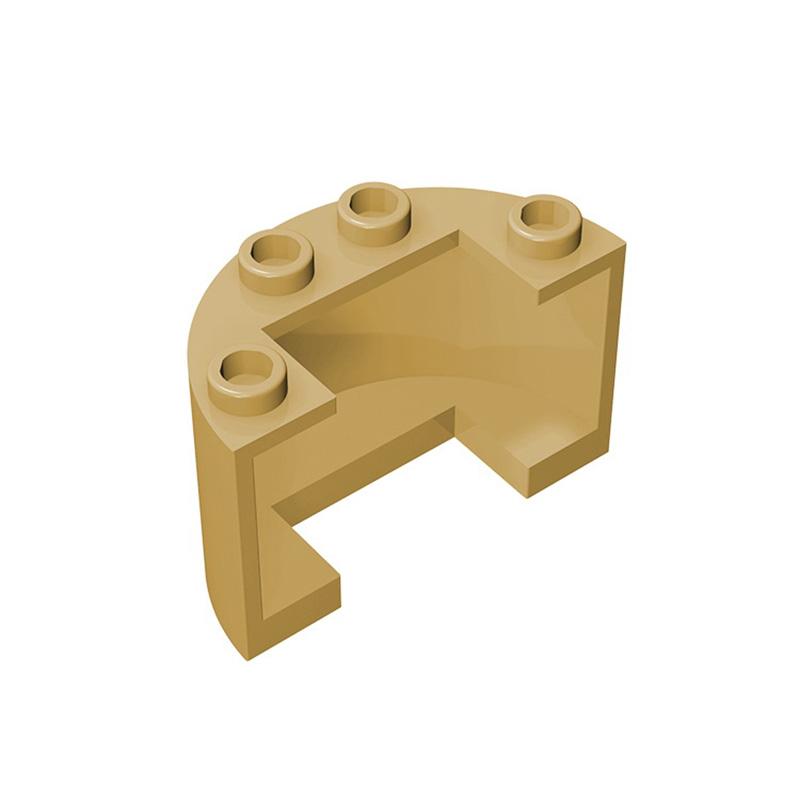 MOC 10 ШТ 24593 Цилиндр Половина 2x4x2 Набор Строительных Блоков С Вырезом 1x2 Частицы Идея Образовательные Игрушки Подарки на День Рождения для Детей