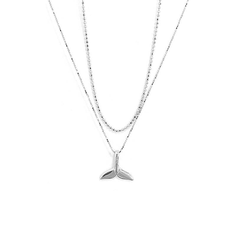 Изысканное двухслойное ожерелье «рыбий хвост» для женщин из числа меньшинств, дизайн Sense Summer Ocean, новая универсальная цепочка на шею