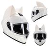 3C Certified Cat Ear Full Face Helmet Electric Motorcycle Commute All Season Bluetooth Ready