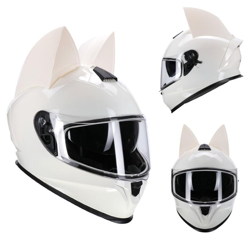 3C Certified Cat Ear Full Face Helmet Electric Motorcycle Commute All Season Bluetooth Ready