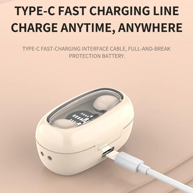 Мини-невидимые наушники для сна Беспроводные наушники Bluetooth 5.3 Спортивные гарнитуры Шумоподавление Стереонаушники