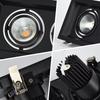 LED Double/Triple-Head Square Downlight: Recessed Aluminum Gimbal Light, COB Spotlight for Commercial Use
