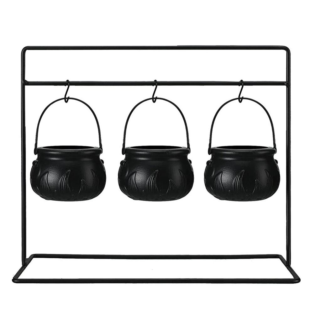 Pack Of 3/6/9 Halloween Witch Cauldron Candy Bowls With Metal Stands For Indoor Outdoor Party Tabletop Decorations