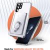Magnetic Finger Ring Stand Transparent Case For Samsung Galaxy S22 Ultra Plus S21 S20FE S10 S20 Plus Note 20 Ultra Soft TPU Card Slot Kickstand Cover