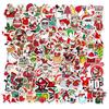 100 New Christmas Personalized Decoration Graffiti Stickers Mobile Phone Skateboard Suitcase Waterproof No Glue Stickers