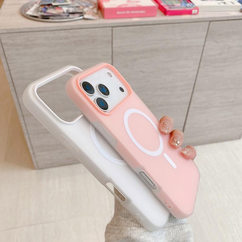 Роскошный Чехол 2-в-1 Конфетного Цвета для iPhone 17 16 15 14 Plus 13 12 Pro Max Магнитная Беспроводная Зарядка Матовый Мягкий Чехол для Magsafe