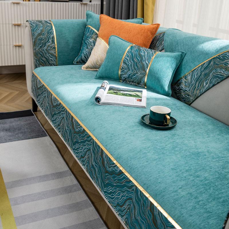 Жаккардовый лоскутный чехол для дивана, 1/2/3-местный L-образный секционный чехол для дивана, чехол из синели, подлокотник, защита для мебели для гостиной