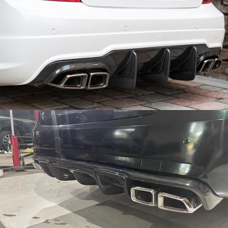 1 пара Для Mercedes C-Class W204 E-Class W212 CLS-Class W218 модификации выхлопа C63 E63 CLS63 черные квадратные сдвоенные насадки на глушитель