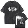 Washed Vintage Alternative Nu Metal Rock Band Korn Print Tshirt Men Oversized T-shirts Male Fashion T Shirts Y2k