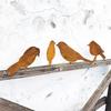 4pcs/set Garden Decor Rusty Metal Bird Ornament Iron Crafts Bird Shaped Art Silhouette Sculpture Outdoor Garden Decor Accessory