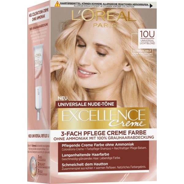 Краска для волос L'Oreal Excellence, насыщенный светлый блонд 10U