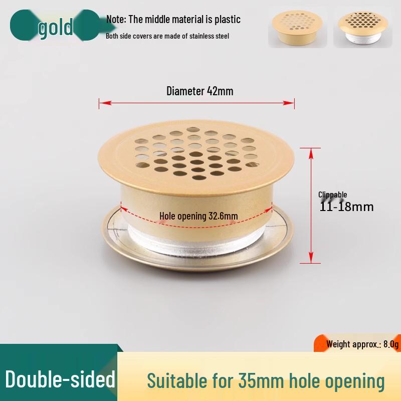 Круглая вентиляционная крышка из нержавеющей стали для обувных и кухонных шкафов