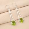 Natural Peridot Gemstone 925 Sterling Silver Handmade Drop/Dangle Earrings 2.63" EE-136-2