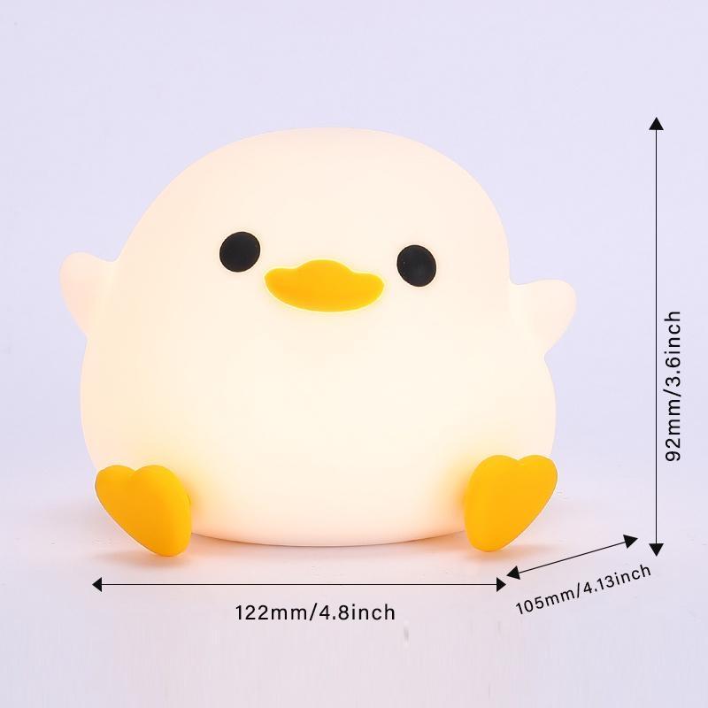 Cartoon Duck Night Light Usb Rechargeable Bedroom Bedside Night Lamp Gift Birthday Dimmable Soft Led Decoration