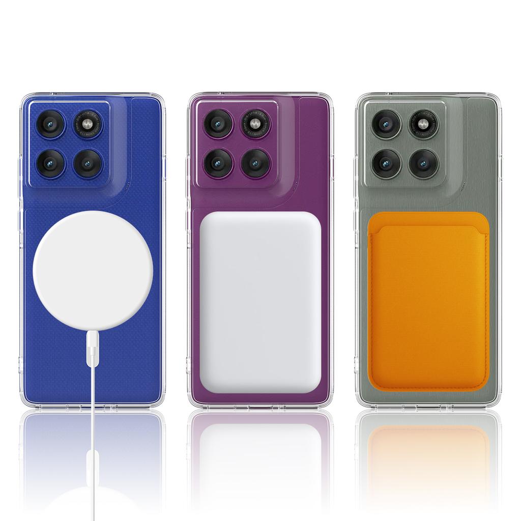 Для Motorola Edge 70 5G Прозрачный Магнитный Чехол для Телефона ТПУ + Акриловая Задняя Крышка