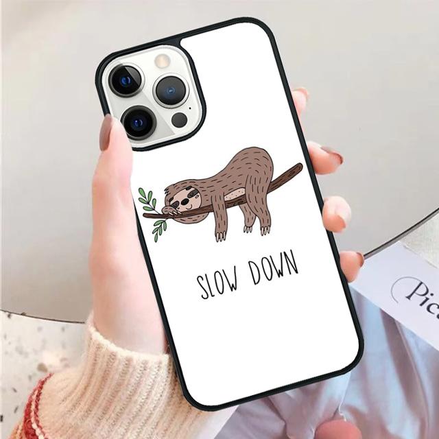 Cute Sloth Animals Phone Case for iPhone 17 Air 16 15 14 12 13 PLUS 11 PRO MAX Back Fundas coque Cover Shell