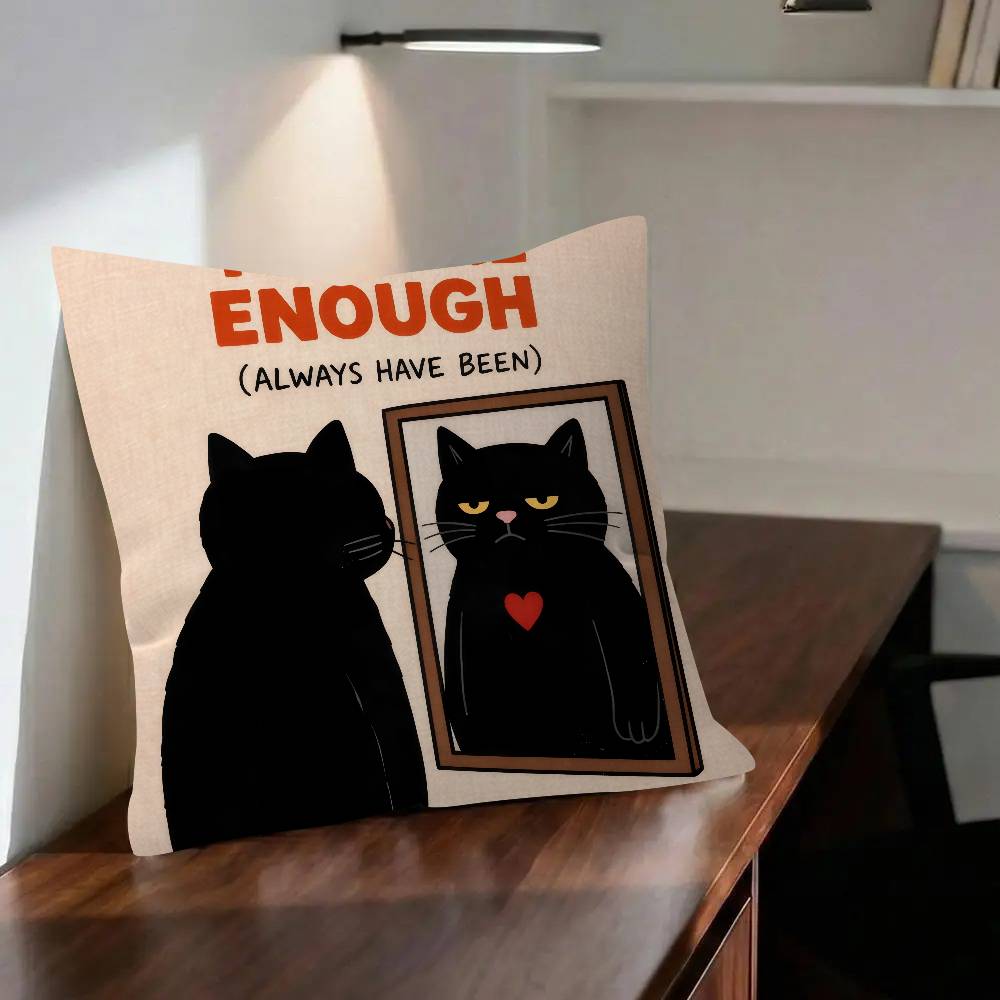 Inspirational quotes from a cartoon cat Pillow Anime Pillow Sofa Bed Head Pillow Cover Cushion Cover x cm Fashion