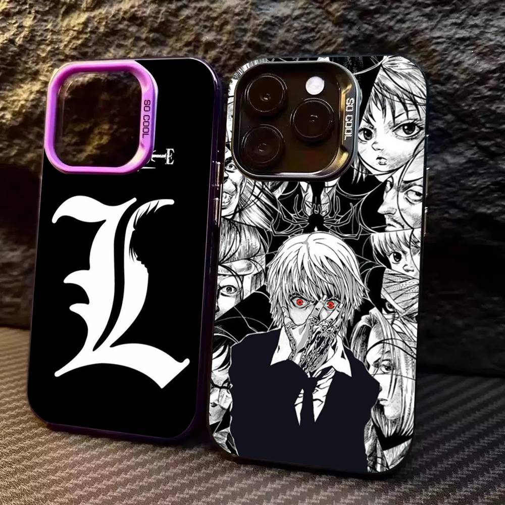 D-Death Note Phone Case For IPhone 17 16 15 14 11 12 13 Pro Max Plus Pro Colored Silver Cover