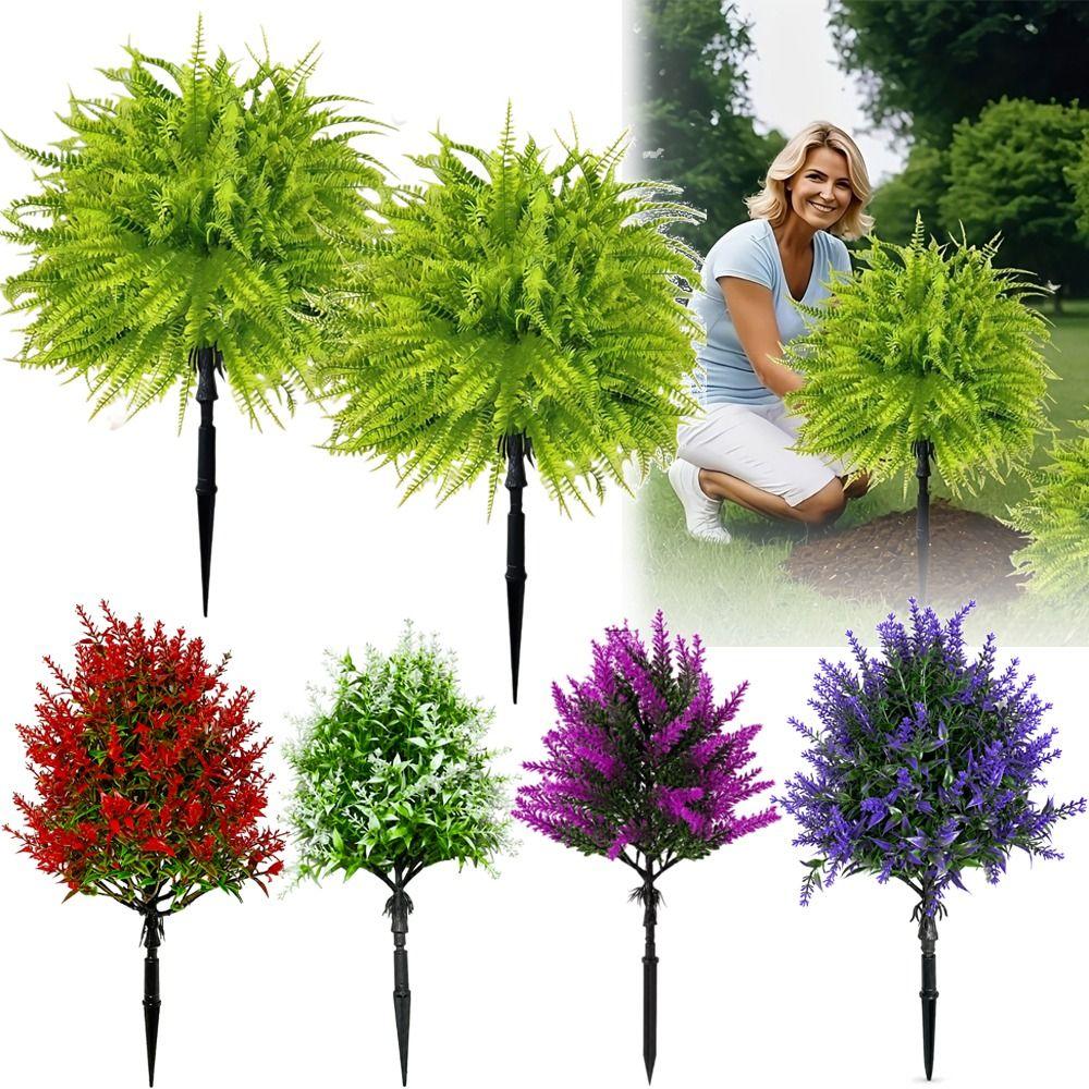 UV Resistant Simulation Lavender Plant Multicolor Fake Greenery Plant Garden Patio Yard