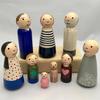 50pcs Unfinished Wooden Peg Doll DIY Arts Painting Natural Wood Peg People 4 Sizes Wooden Doll Bodies Figures Crafts Decorative