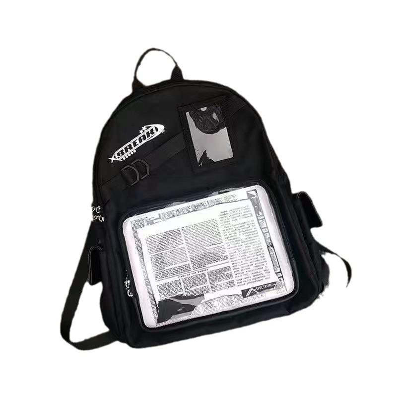 New Large-capacity Daily Neutral College Double Shoulder Students In Class Computer Travel Transparent