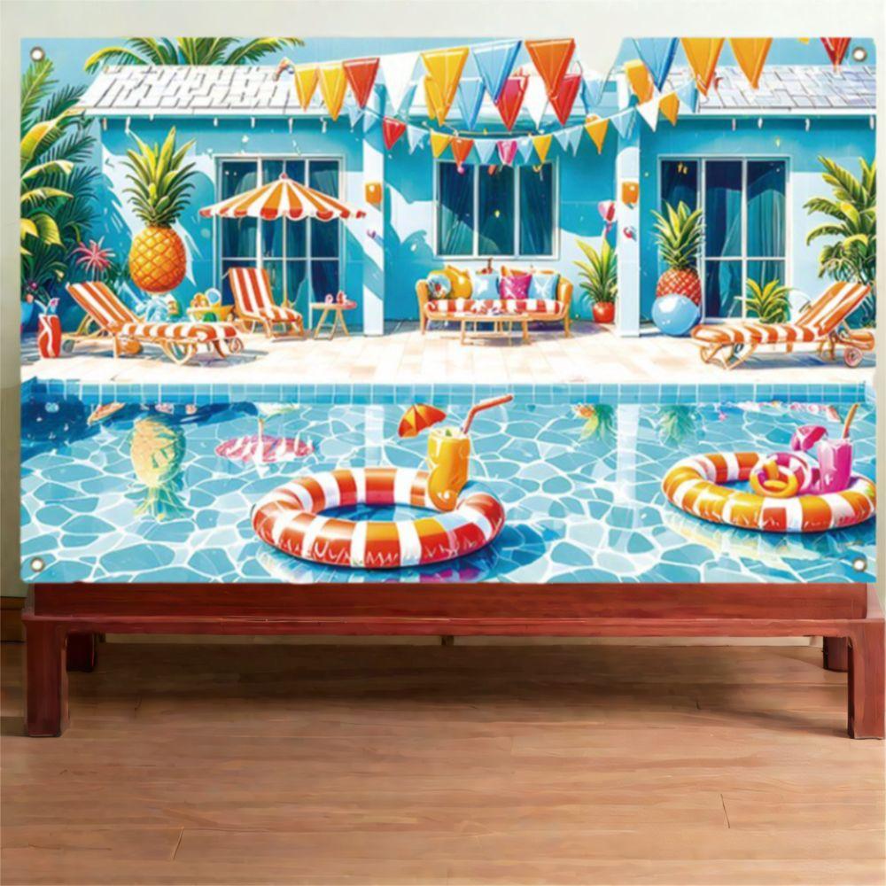 Pineapple Parasol Summer Beach Backdrop Vibrant Colors Seaside Backdrop Summer Event