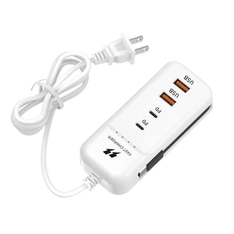 USB-зарядное устройство PD Type C Быстрая зарядка Быстрые настенные зарядные устройства Многопортовый USB-концентратор Адаптер для мобильного телефона Вилка ЕС/США USB Type C Быстрая зарядка