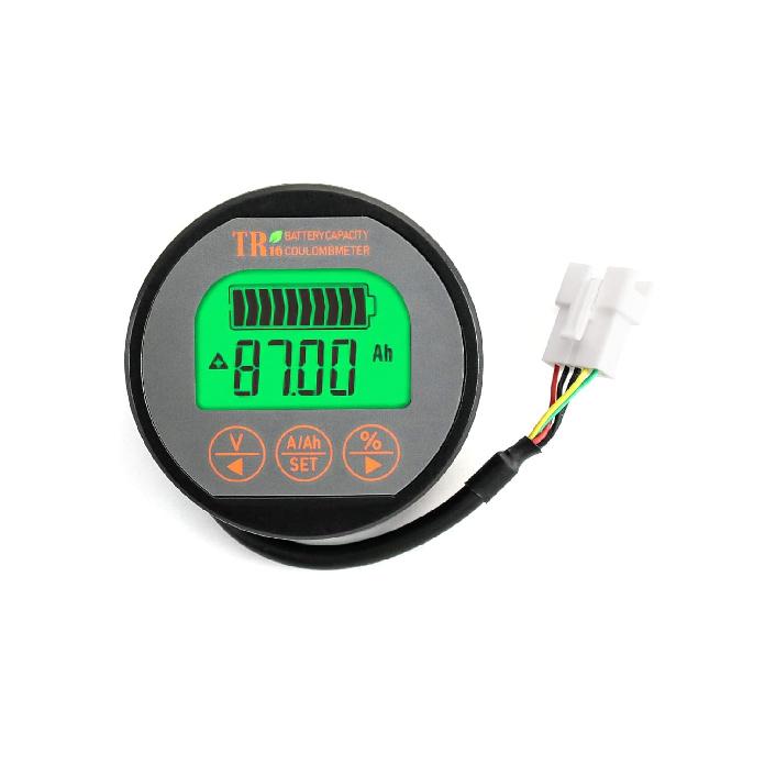QWORK Battery Monitor Voltmeter Ammeter, Voltage Range 8V-80V and up to 500A, Voltage Current Meter with 13 ft  Cable