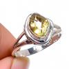 Натуральный Цитрин Драгоценный Камень Ручной Работы 925 Пробы Массивное Стерлинговое Серебро Подарочное Кольцо Р.8 Q1Q19