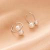 Banyan Tree S925 Silver Korean Double Shell Pearl Ear Clip for Women - Elegant Non-Pierced Ear Jewelry