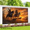 Episches Native-American-Wild-West-Pferde-Sonnenuntergang-Wanddekor-Leinwand-Poster-Kunstdruck Kino-Abenteuer-Heimgeschenk