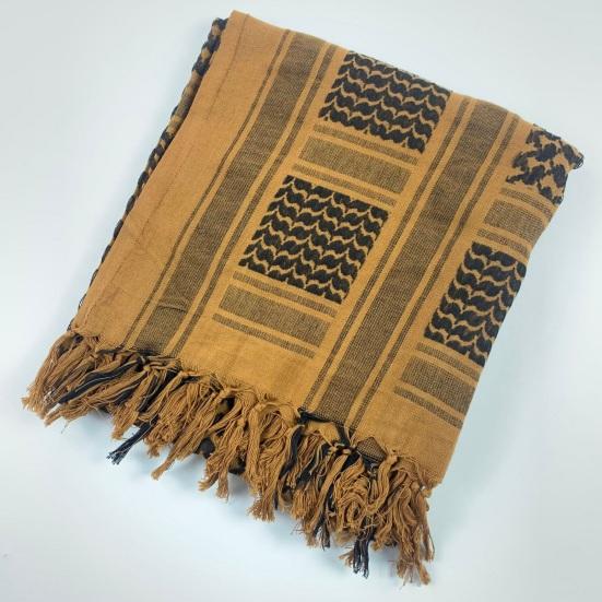Plaid Print Shawl with Fringed Edges Jacquard Sun Sand Wind Protection Ethnic Style Scarf Men Women Outdoor Shawl