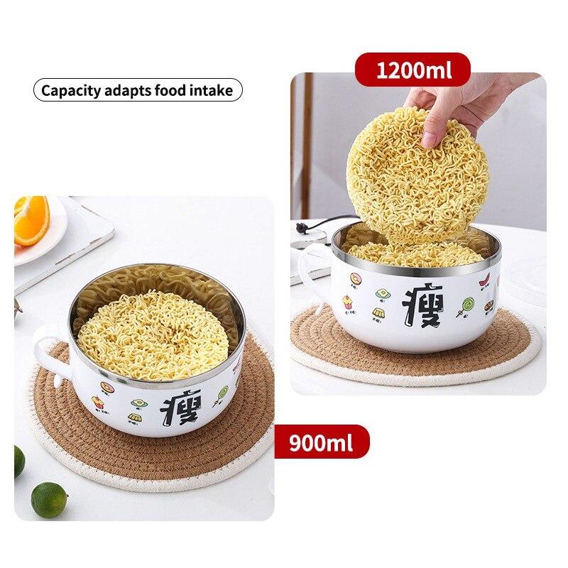 Пузырьковая миска из нержавеющей стали, пластиковая корейская большая пузырьковая чашка для лица, двойная напольная крышка, миска для свежести, 1200 мл, для отправки цветной коробки ложки