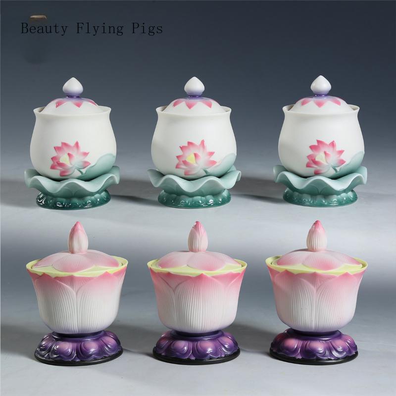 1 шт. керамический лотос стакан для святой воды бытовой перед Буддой бокал для вина фэн-шуй украшение