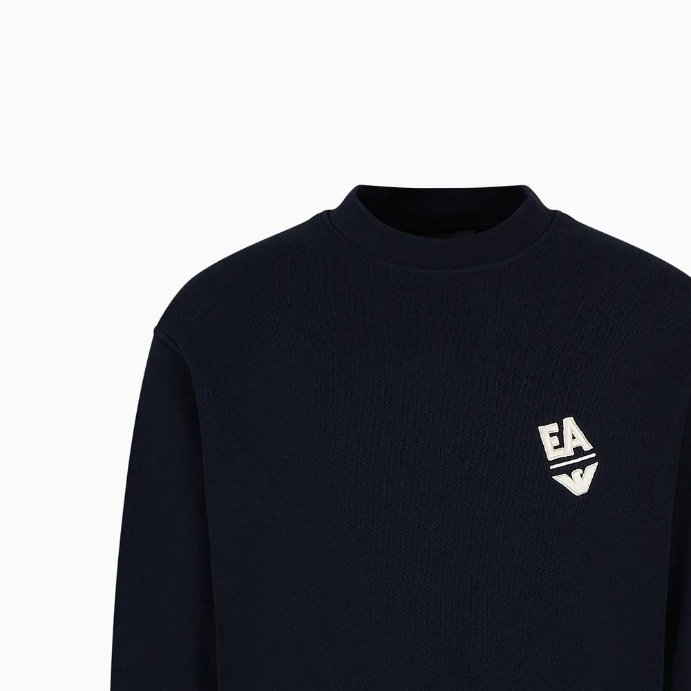 Emporio Armani Мужская толстовка с круглым вырезом и принтом EA, повседневная, синяя 3D1MEC-1JODZ-10965