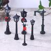 2/12Pcs Dollhouse Street Light For Christmas Decoration Plastic Simulation Miniature Street Lamp Ornaments Model Home Decor
