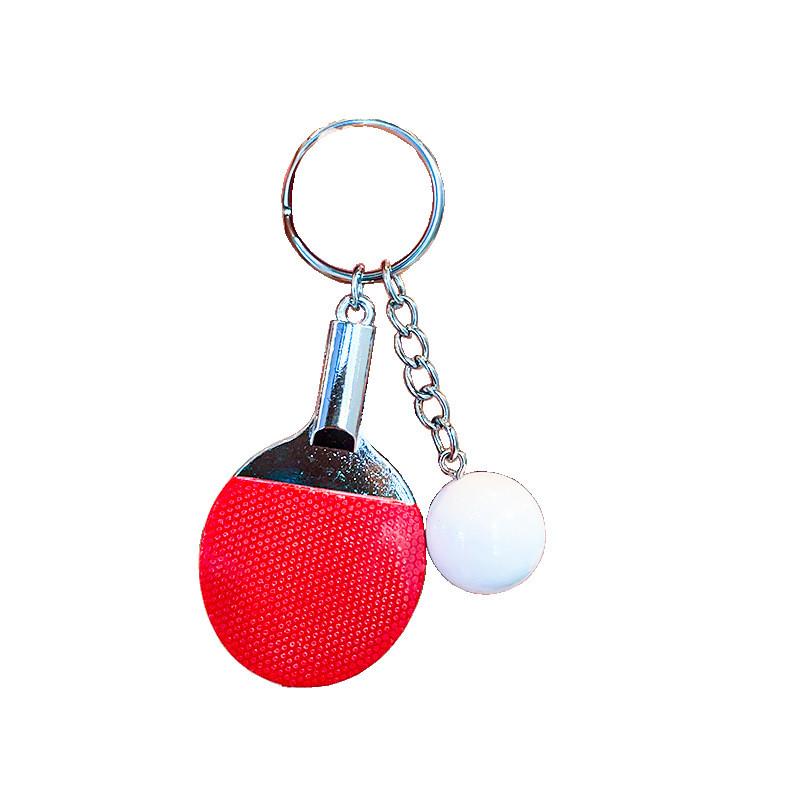 Creative Sports-themed Keychain For Table Tennis Fans Made Of Colorful Metal
