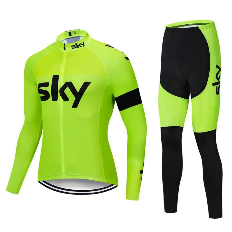 Men Women Cycling Jersey Set Long Sleeve Breathable Bib Kit Mountain Road Bike Riding Sportswear