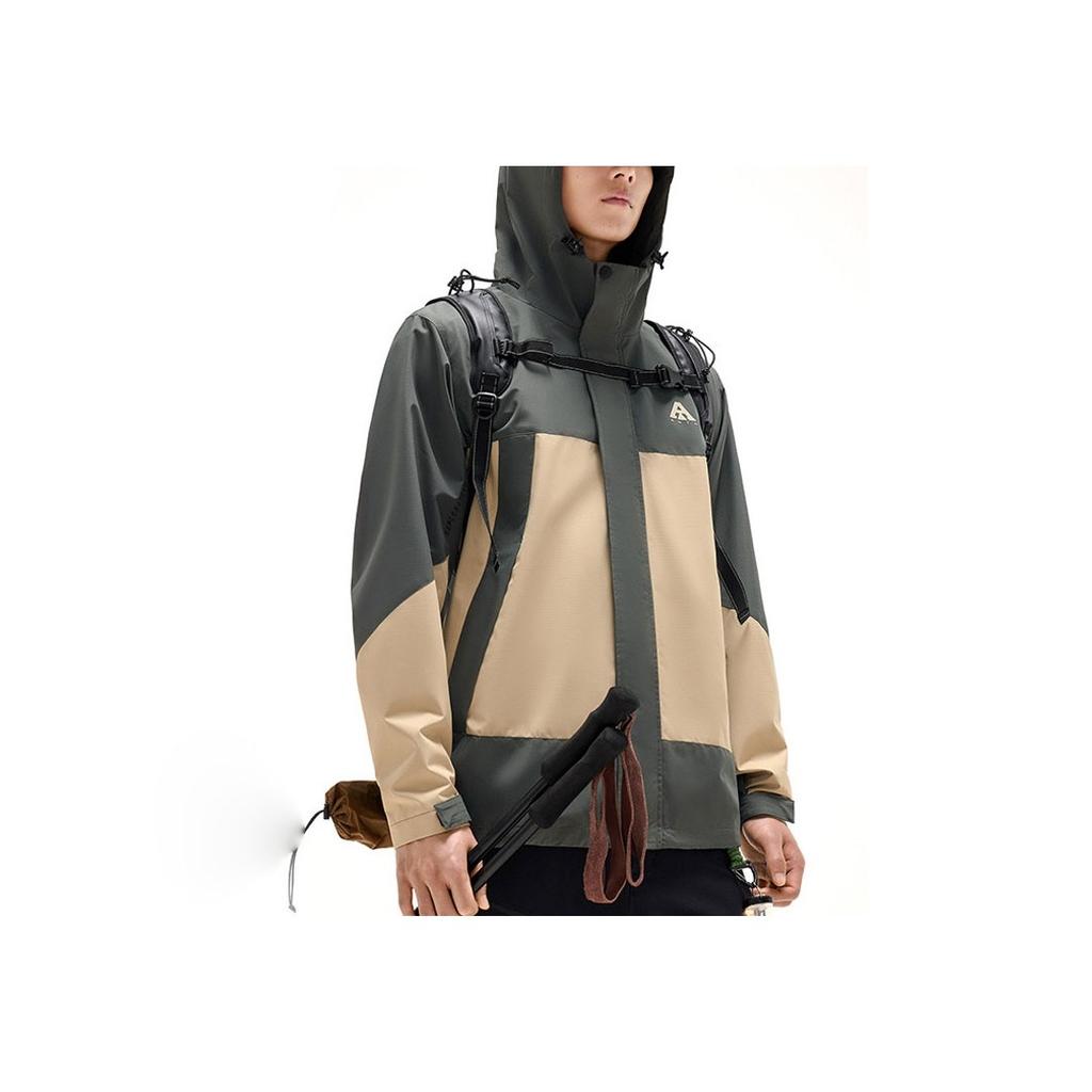 Anta Три в одном флисовая куртка с длинным рукавом и капюшоном на молнии мужские куртки цвета морской волны-зеленый хаки 952347610-2