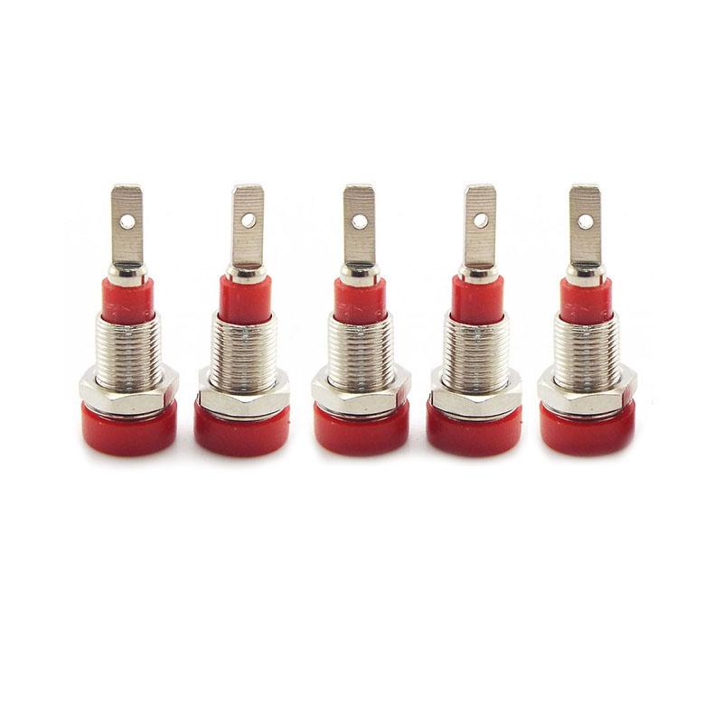 5 шт. гнездо для крепления на панель шасси, гнездо 2 мм, штекер типа «банан», разъем для незащищенной латуни, никелированная