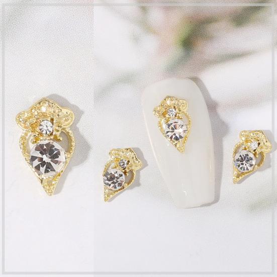 10Pcs Manicure Decor Three-dimensional Shining Stunning Visual Effect DIY Alloy Butterfly Heart Water Drop Garland Nail Charm Nail Salon Supply